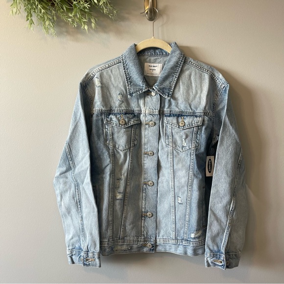 Old Navy Jackets & Blazers - 🌺 38. NWT Old Navy Boyfriend Oversized Denim Jacket Size Small